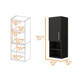 FM FURNITURE Praia Black Medicine Cabinet