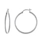 Silver-Plated 35mm Tube Click Top Hoop Earrings - image 1
