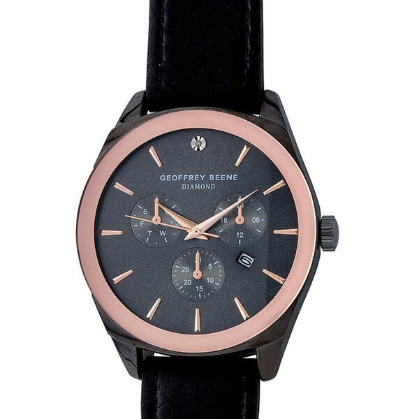 Mens Geoffrey Beene&#40;R&#41; Genuine Diamond Chronograph Watch-GBA0019GU - image 