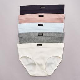 Womens Lucky Brand 5pk. Ribbed Seamless Hipster Panties-LVD45776