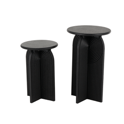 9th & Pike(R) Modern Black Wood Accent Table Set