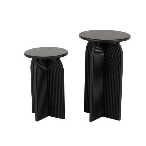 9th & Pike® Modern Black Wood End Table Set - image 