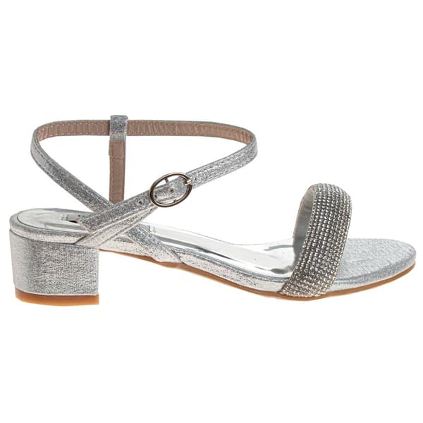 Big Girls Badgley Mischka Low Heeled Rhinestone Dress Sandals