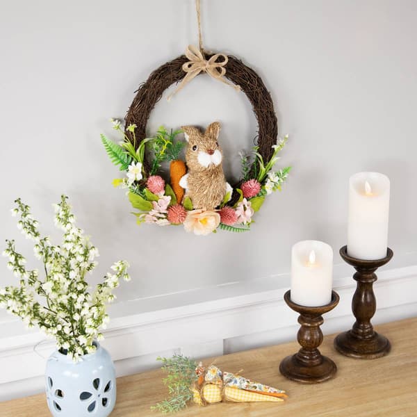 Northlight Seasonal Floral Grapevine & Bunny Easter Wreath