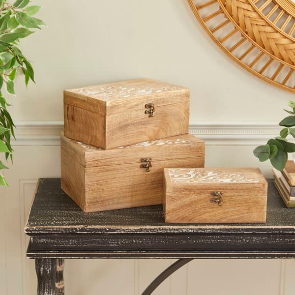 9th & Pike&#174; Rectangular Wooden Storage Boxes - Set of 3