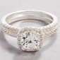 Ashley Cooper(tm) Silver-Tone Cushion Cut CZ Bridal Set - image 1
