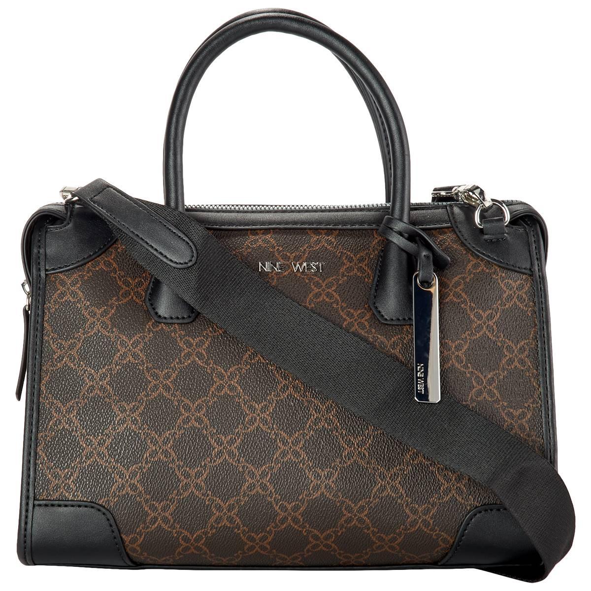 Nine West Ellis Satchel Umhängetasche Damen – Mit Abnehmbarem Crossbody-Gurt, Reißverschluss, Polyester-Futter