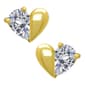 Gianni Argento Lab White Sapphire Half Heart Stud Earrings - image 1