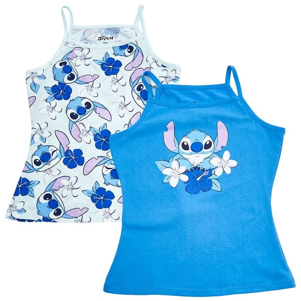 Girls (7-12) Disney Lilo & Stitch 2pk. Stitch Tanks Tops - image 