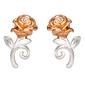 Kids Disney Belle Sterling Silver Two-Tone Rose Stud Earrings - image 1
