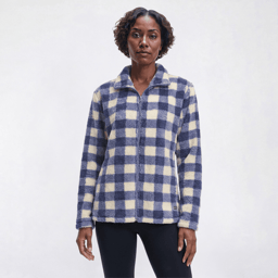 Petite Hasting & Smith Long Sleeve Buffalo Check Cozy Jacket
