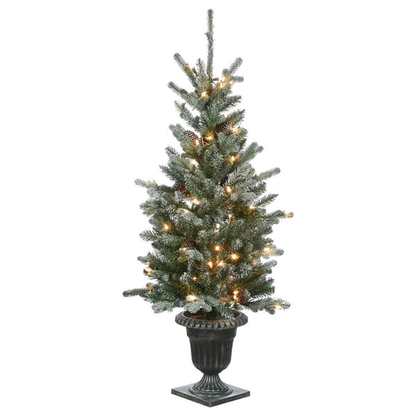 National Tree Pre-Lit 4ft. Snowy Morgan Spruce Entrance Tree - image 