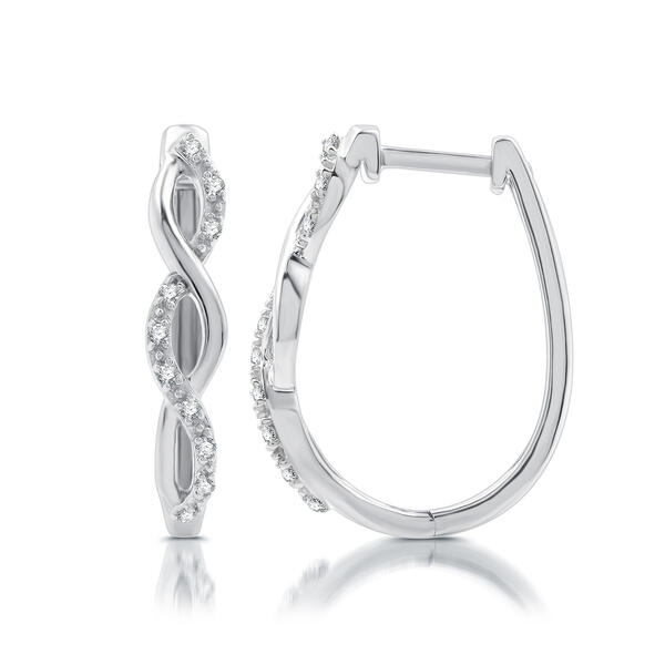 Nova Star&#40;R&#41; 1/10cttw. Lab Grown Diamond Twisted Hoop Earrings - image 