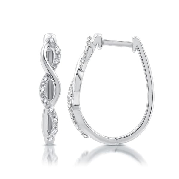 Nova Star&#40;R&#41; 1/10cttw. Lab Grown Diamond Twisted Hoop Earrings