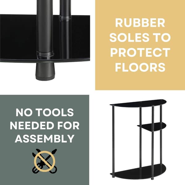 Convenience Concepts Designs2Go Glass 3-Tier Entryway Hall Table