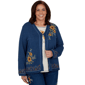 Plus Size Alfred Dunner Tuscany Sunflower Embroidery Cardigan - image 1