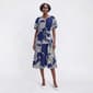 Womens Mlle Gabrielle Short Puff Sleeve Floral Tier Midi Dress - image 1