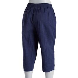 Petite Jeno Neuman Cotton Crinkle Tie Front Capri Pants