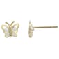 10kt. Gold Butterfly with Cubic Zirconia Stud Earrings - image 1