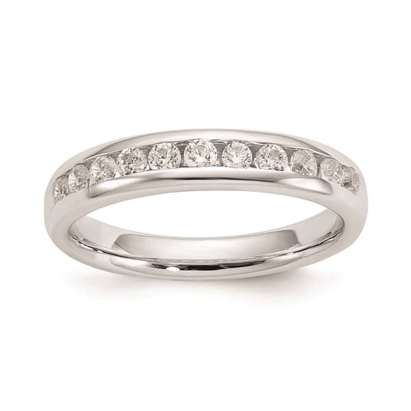Pure Fire 14kt. White Gold Lab Grown 11-Stone Channel Band