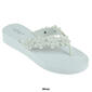 Womens Capelli New York Flower & Pearl Trim Flip Flops - image 2