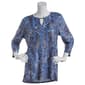 Womens Emily Daniels  3/4 Sleeve Foil Print Bar Neck Knit Top - image 1