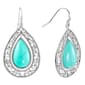 Athra Fine Silver Plated Howlite Oval Drop Earrings - image 1