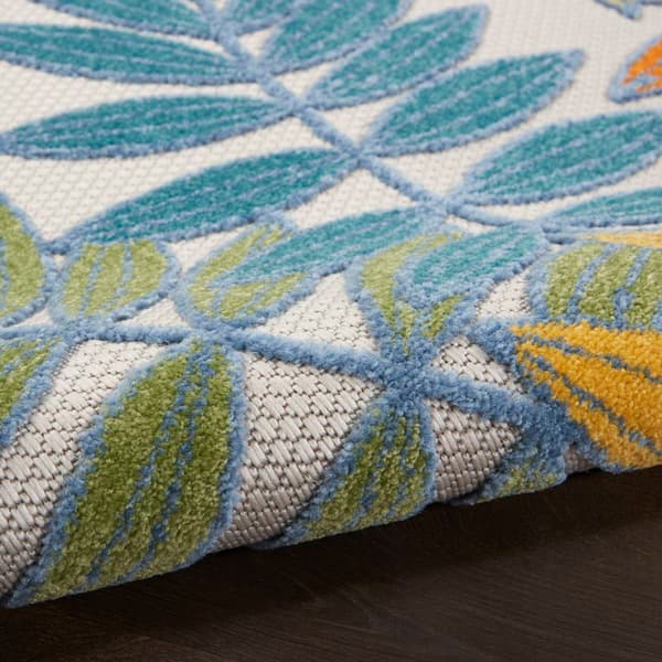 Nourison Aloha Leaf Print Indoor/Outdoor Area Rug