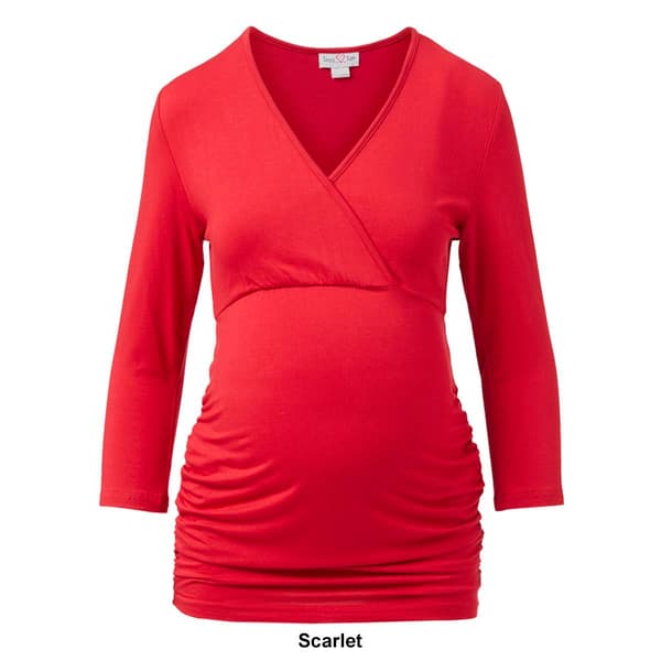 Womens Times Two Bracelet Sleeve V-Neck Maternity Nursing Top