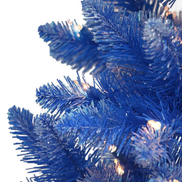 Puleo International Pre-Lit 6.5ft. Blue Christmas Tree