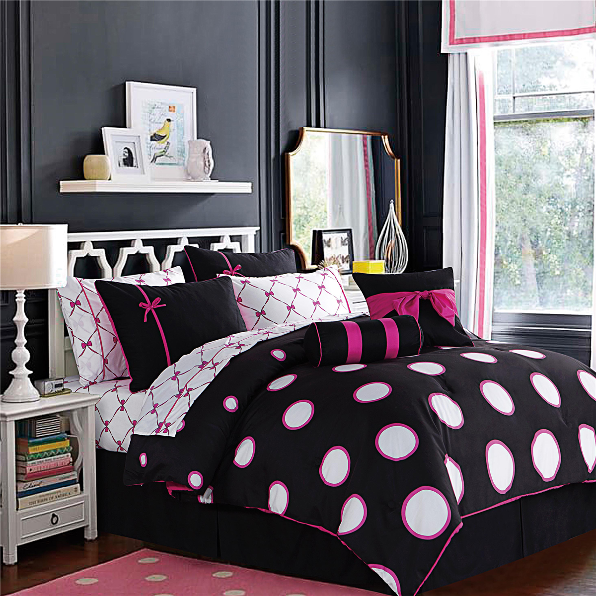VCNY Home Sophie Polka Dot Bed-in-a-Bag Comforter Set