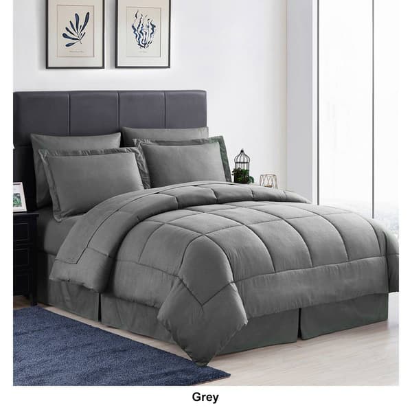 Sweet Home Collection 8pc. Greek Key All Season Bed-in-A-Bag Set
