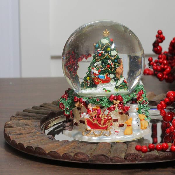 Northlight 6.5in. Christmas Tree &amp; Santa Claus Musical Snow Globe
