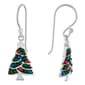 Athra Fine Silver Plated Crystal Christmas Tree Drop Earrings - image 1