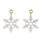 Snowflake Dangle Earrings with Pearl & Stone Detail - image 1