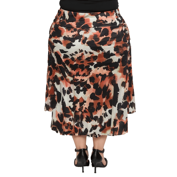 Plus Size 24/7 Comfort Apparel Animal Print Maxi Skirt