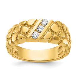Mens Gentlemens Classics(tm) 14kt. Gold 1/4ct. Nugget Diamond Ring