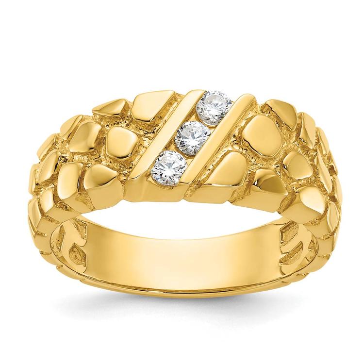 Mens Gentlemens Classics(tm) 14kt. Gold 1/4ct. Nugget Diamond Ring