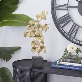 9th & Pike&#174; Gold Contemporary Ginko Leaf Sculpture