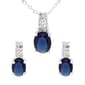 Marsala Lab Created White & Blue Sapphire Necklace & Earring Set - image 1