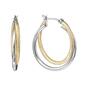 Athra 31mm Fine Silver Plated Two-Tone Bypass Hoop Earrings - image 1