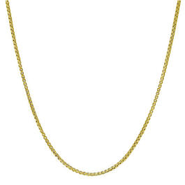 18in. Vermeil Sterling Silver Box Chain Necklace