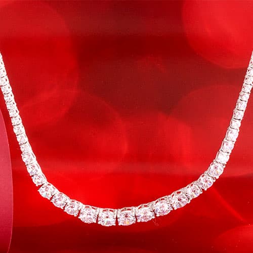 Cubic Zirconia Graduated Stones Collar Necklace - image 