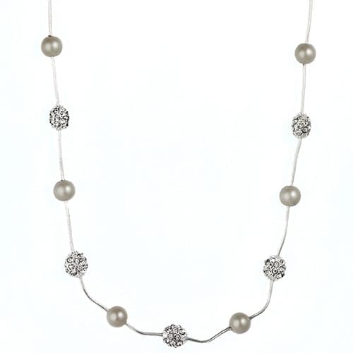 Anne Klein Faux Pearl/Fireball Illusion Necklace - image 