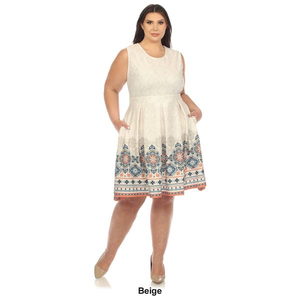 Plus Size White Mark Fit & Flare Knee Length Dress