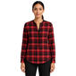 Womens Zac & Rachel Long Sleeve Red Plaid 1/2 Button Blouse - image 1