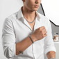 Mens Iron Saints 8mm Cuban Link Silver-Tone Necklace Bracelet Set - image 4