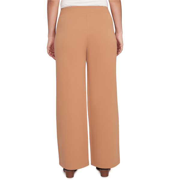 Petite Emaline Rockford Solid Knit Crepe Pull On Flare Pants