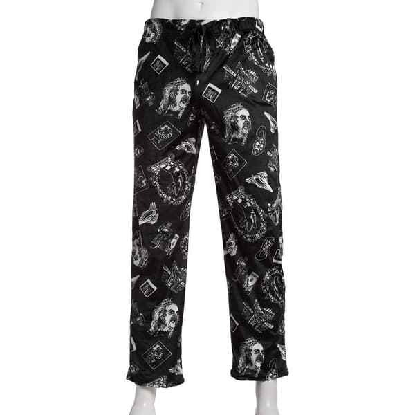 Mens Beetlejuice Silky Pajama Lounge Pants - image 
