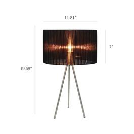 Simple Designs Silk Sheer Shade Brushed Nickel Tripod Table Lamp